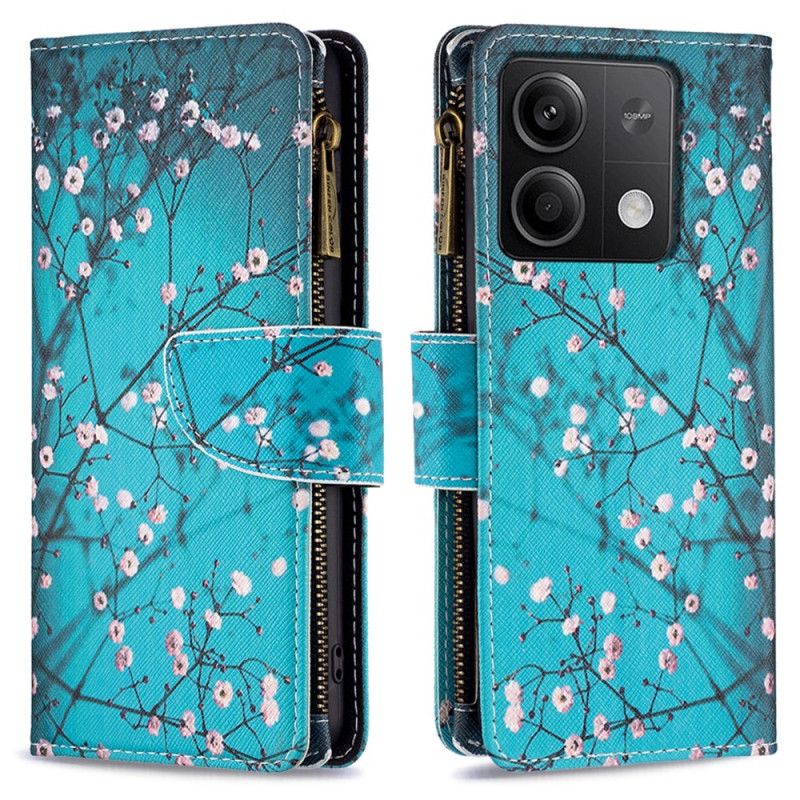 Housse Xiaomi Redmi Note 13 4G Portefeuille Fleurs de Prunier