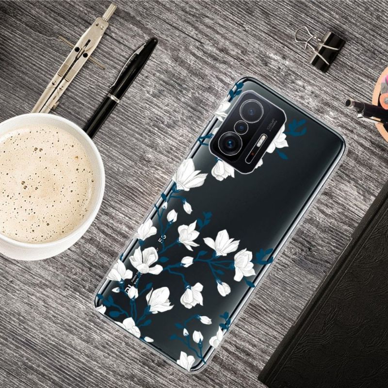 Coque Xiaomi 11T / 11T Pro fleurs blanches