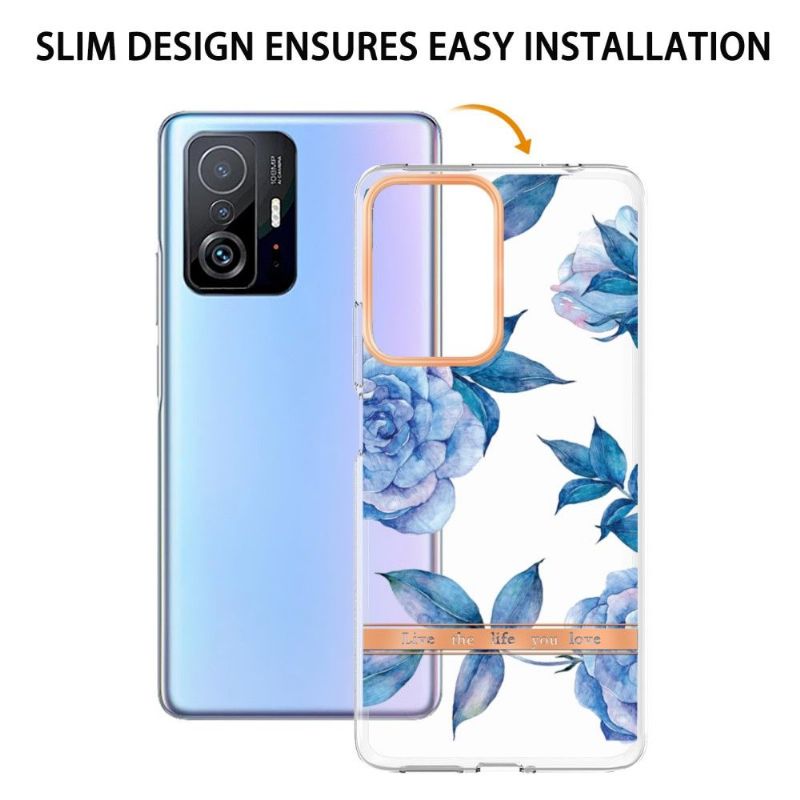 Coque Xiaomi 11T / 11T Pro Pivoine bleu