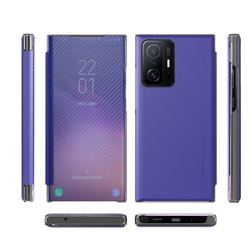 Flip cover Xiaomi 11T / 11T Pro Fibre de carbone