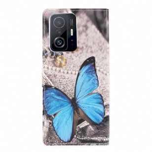 Housse Xiaomi 11T / 11T Pro Papillon Bleu