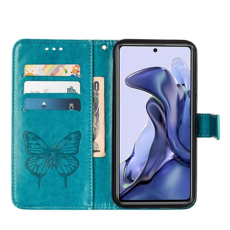 Housse Xiaomi 11T / 11T Pro Papillon Fleur Porte-Cartes