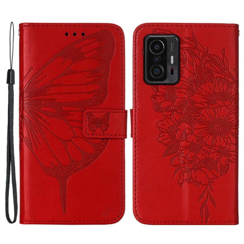 Housse Xiaomi 11T / 11T Pro Papillon Fleur Porte-Cartes