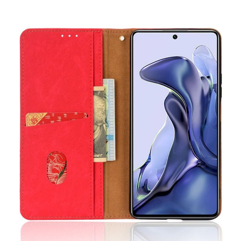 Xiaomi 11T / 11T Pro - Housse flip cover simili cuir rétro