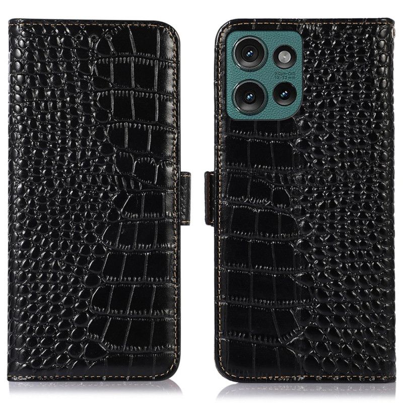 Housse Motorola Edge 50 Texture de Crocodile