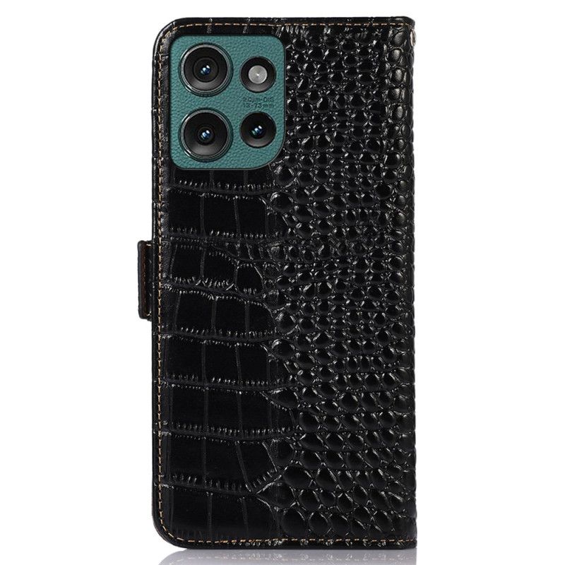 Housse Motorola Edge 50 Texture de Crocodile