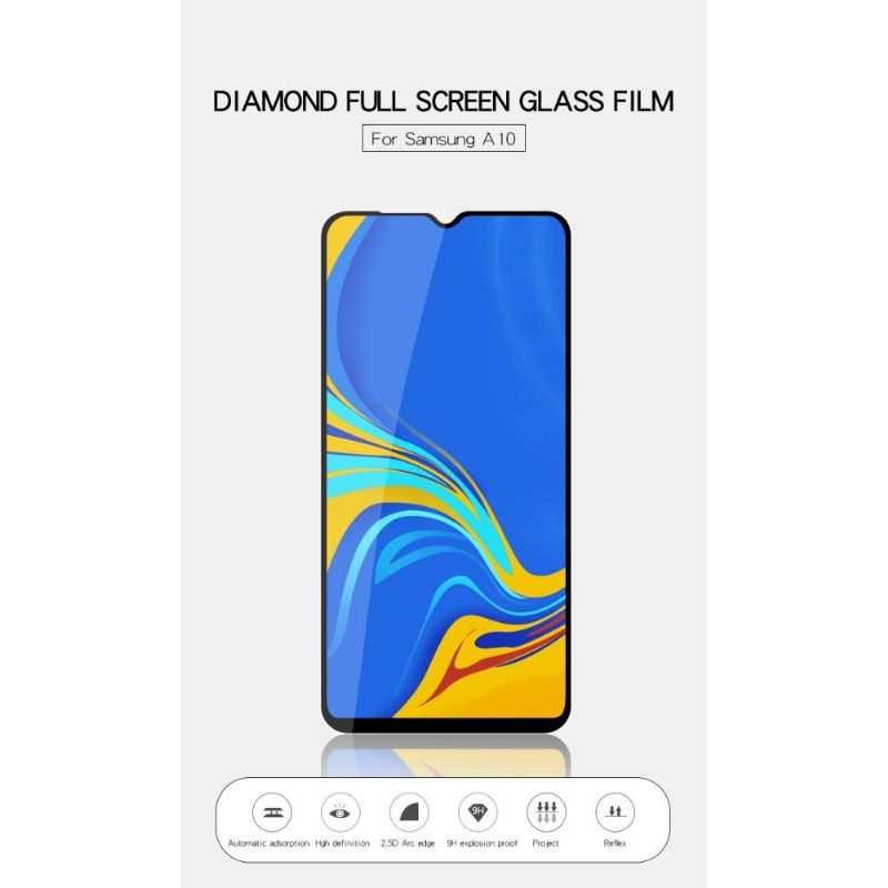 Samsung Galaxy A10 - Protection d’écran en verre trempé full size - Noir