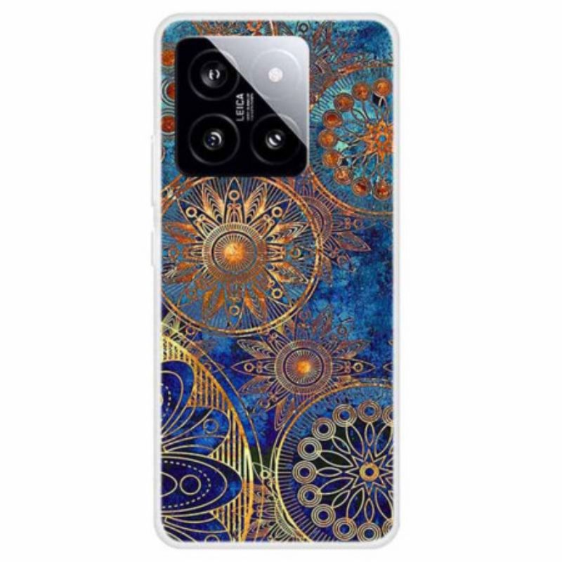 Coque Xiaomi 14 Fleurs Dorées