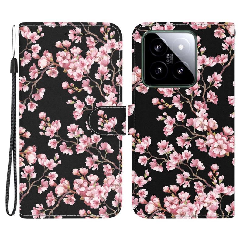 Housse Xiaomi 14 Fleurs de Prunier à Lanière