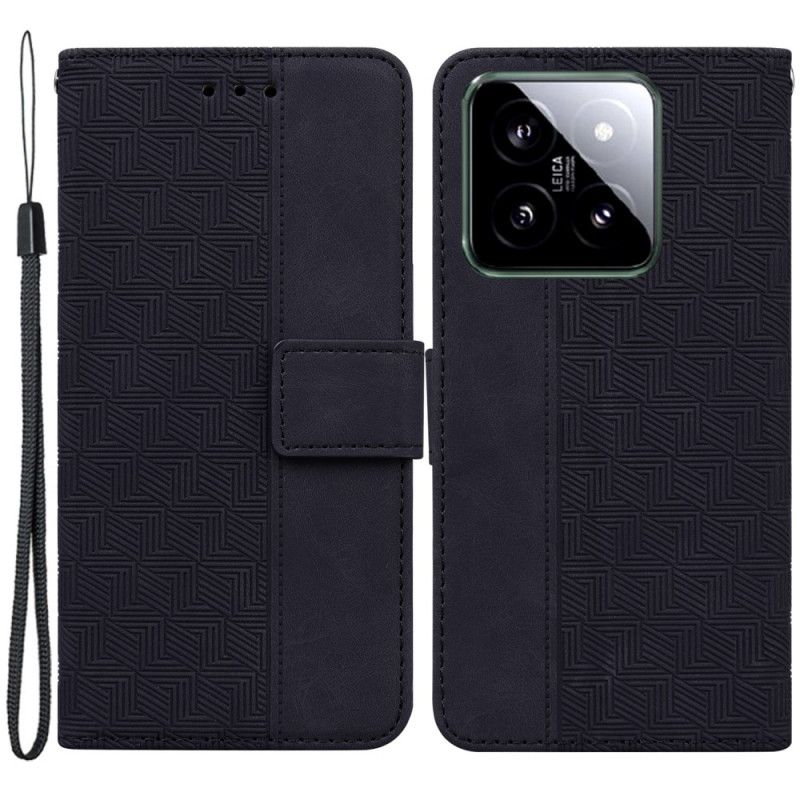 Housse Xiaomi 14 Motif Tissé à Lanière