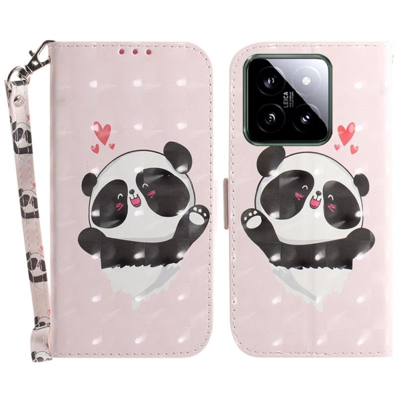 Housse Xiaomi 14 Panda Love à Lanière