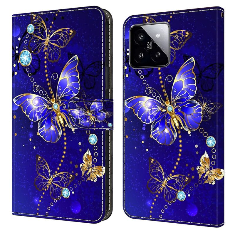 Housse Xiaomi 14 Papillons Diamants