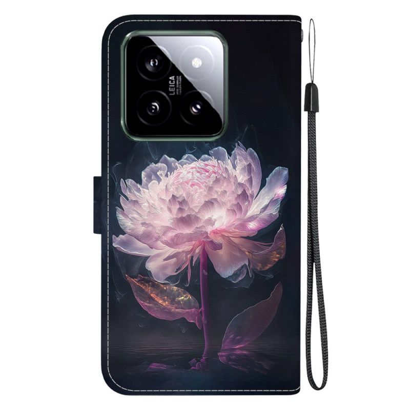 Housse Xiaomi 14 Pivoine Pourpre à Lanière