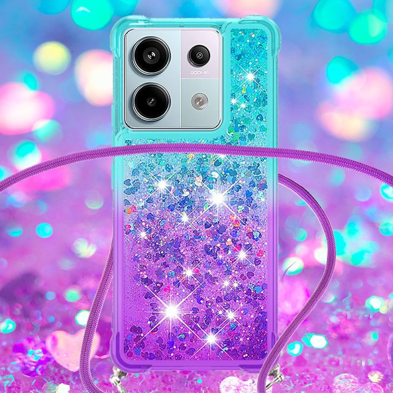 Coque à Cordon Xiaomi Redmi Note 13 Pro 5G / Poco X6 5G Dégradé Paillettes