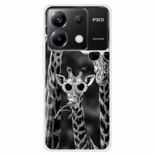 Coque Xiaomi Redmi Note 13 Pro 5G / Poco X6 5G Girafes avec Lunettes de Soleil