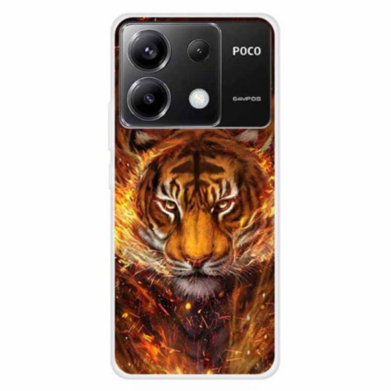 Coque Xiaomi Redmi Note 13 Pro 5G / Poco X6 5G Tigre en Flamme