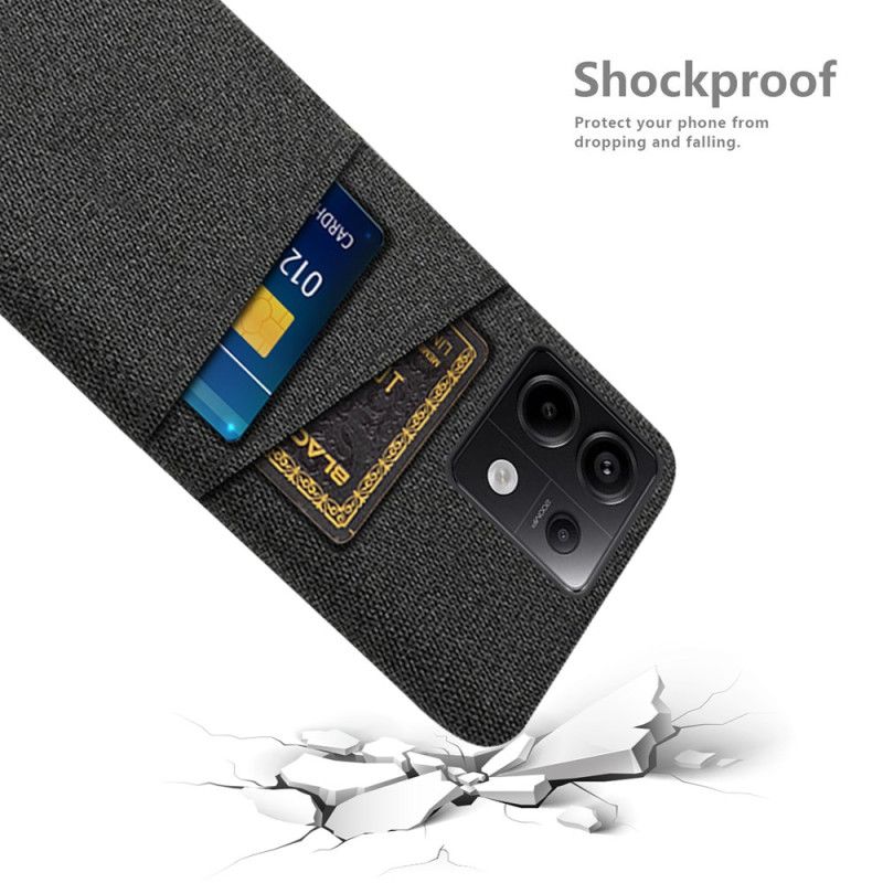 Coque Xiaomi Redmi Note 13 Pro 5G / Poco X6 5G Tissu Double Porte-Cartes