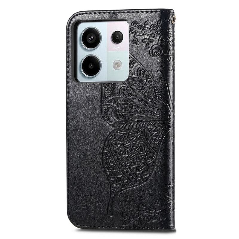 Housse Xiaomi Redmi Note 13 Pro 4G / 5G / Poco X6 5G Papillon Baroque à Lanière