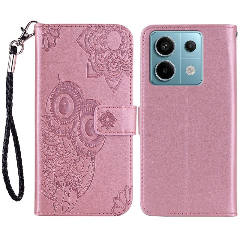 Housse Xiaomi Redmi Note 13 Pro 5G Motif Hibou à Lanière