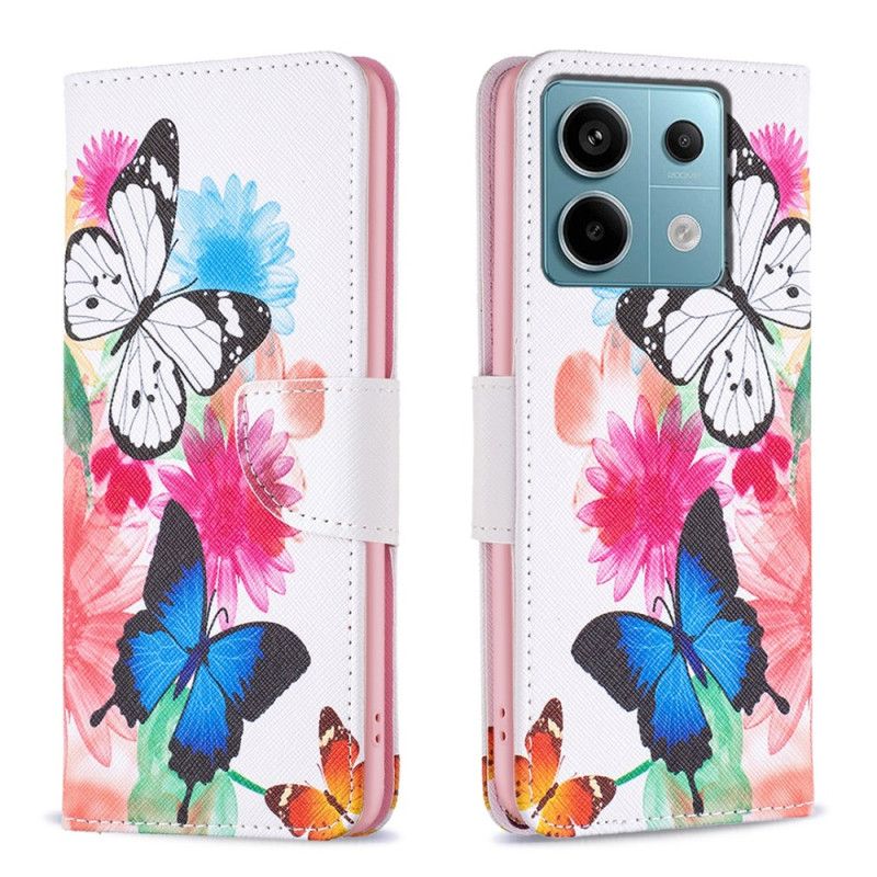 Housse Xiaomi Redmi Note 13 Pro 5G / Poco X6 5G Deux Papillons Aquarelle