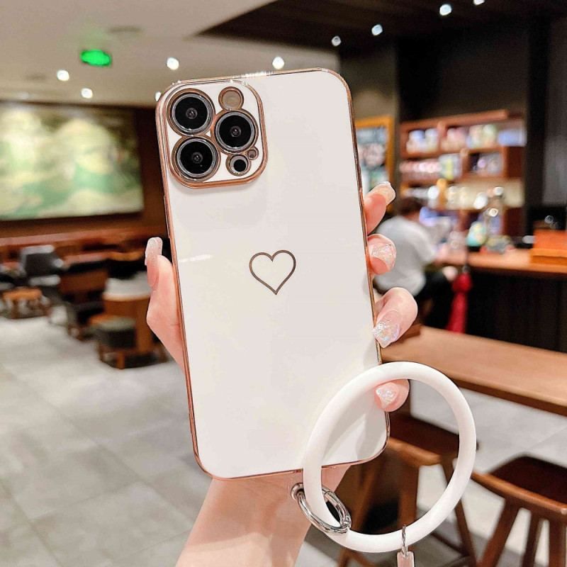 Coque iPhone 14 Pro avec Anneau Coeur