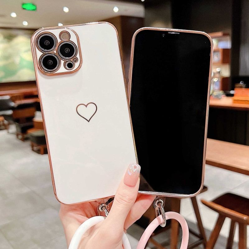 Coque iPhone 14 Pro avec Anneau Coeur