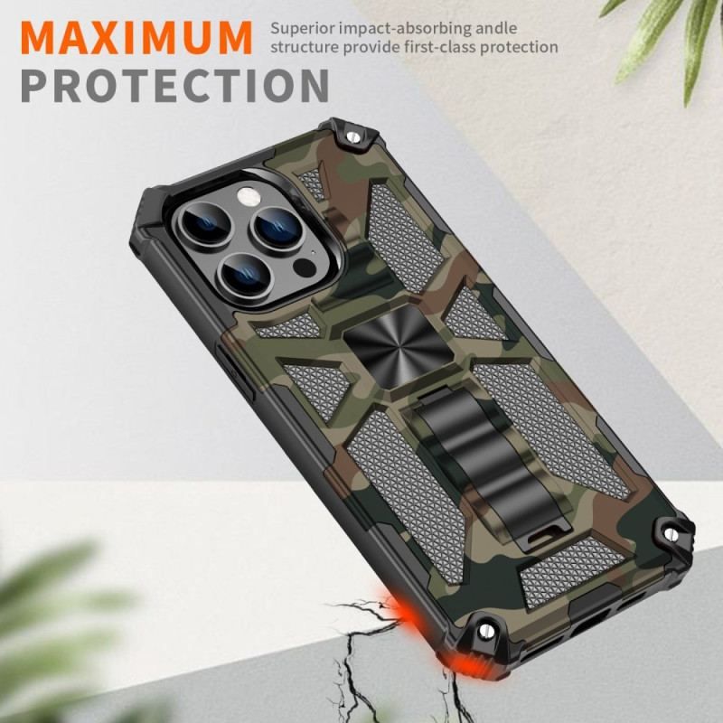 Coque iPhone 14 Pro Camouflage Support Amovible