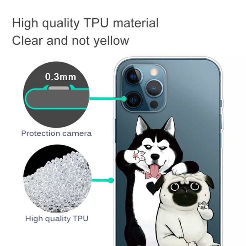 Coque iPhone 14 Pro Drôles de Chiens