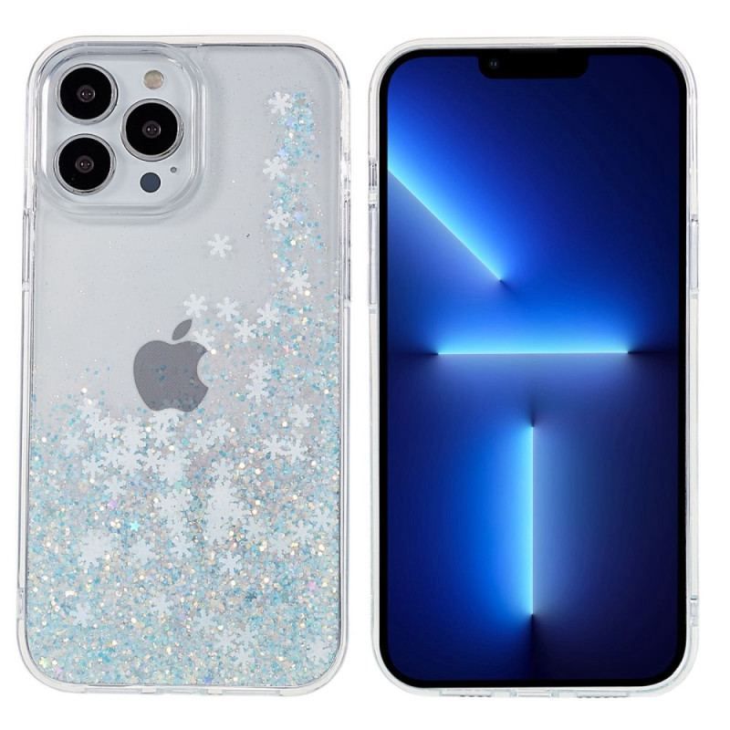 Coque iPhone 14 Pro Paillettes Flocons