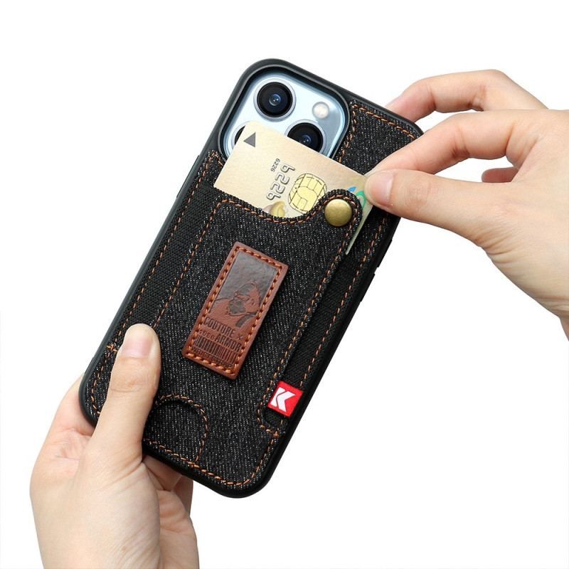 Coque iPhone 14 Pro Porte-Cartes et Sangle Jeans