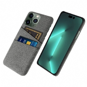 Coque iPhone 14 Pro Porte-Cartes Tissu