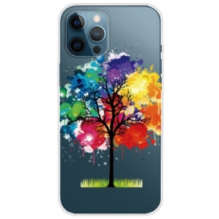 Coque iPhone 14 Pro Transparente Arbre Aquarelle