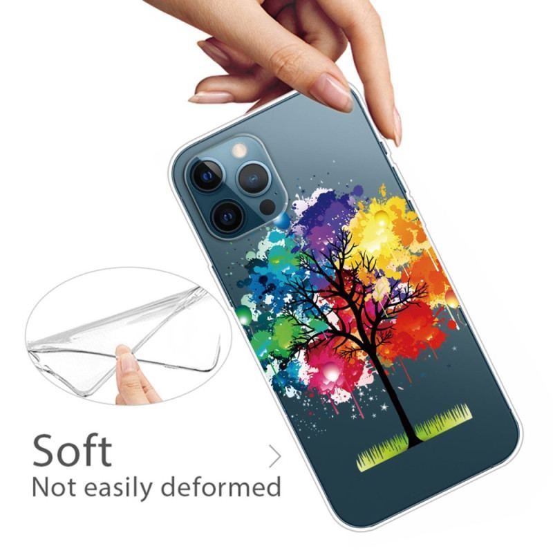 Coque iPhone 14 Pro Transparente Arbre Aquarelle