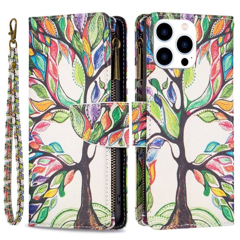 Housse iPhone 14 Pro Portefeuille Arbre