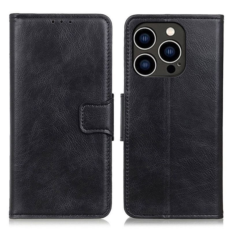 Housse iPhone 14 Pro Style Cuir Fermoir Réversible