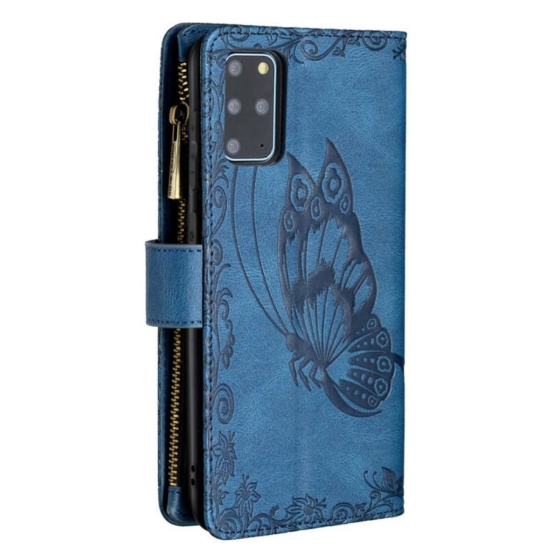 Housse Samsung Galaxy S20 Plus / S20 Plus 5G Papillon Poche Zippée