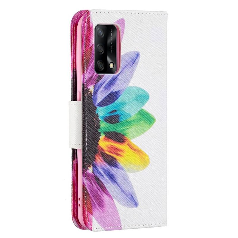 Housse Oppo A74 4G pétales colorés