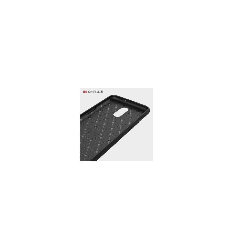 Coque OnePlus 6T gel carbone brossée