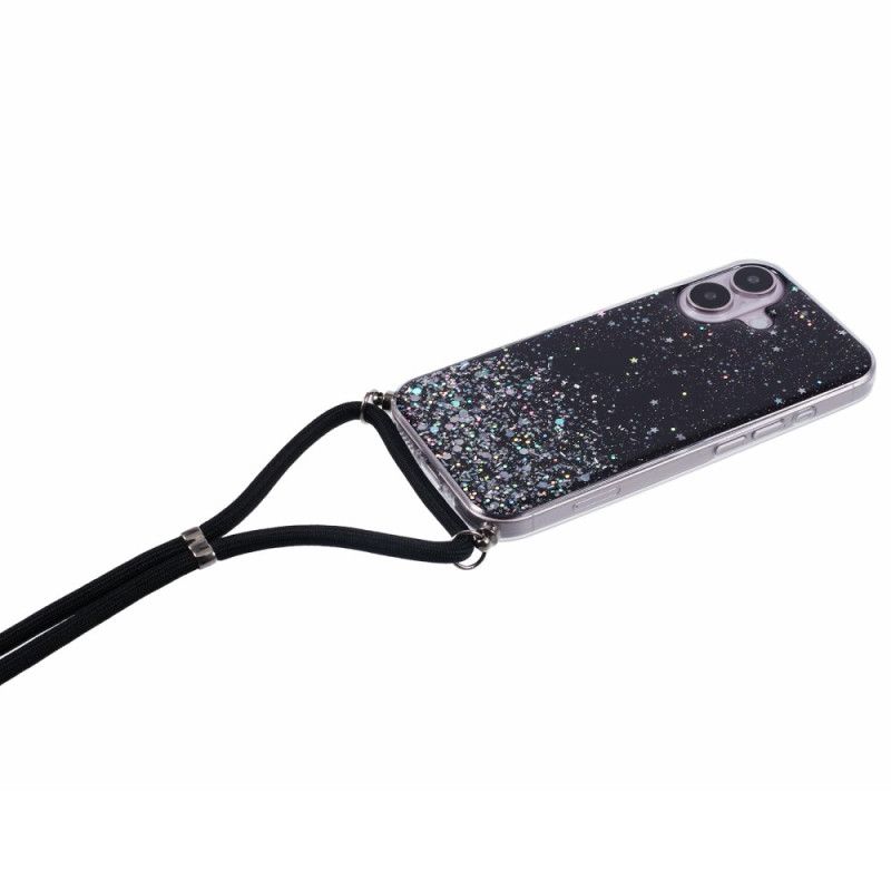 Coque à Cordon iPhone 16 Plus Paillettes