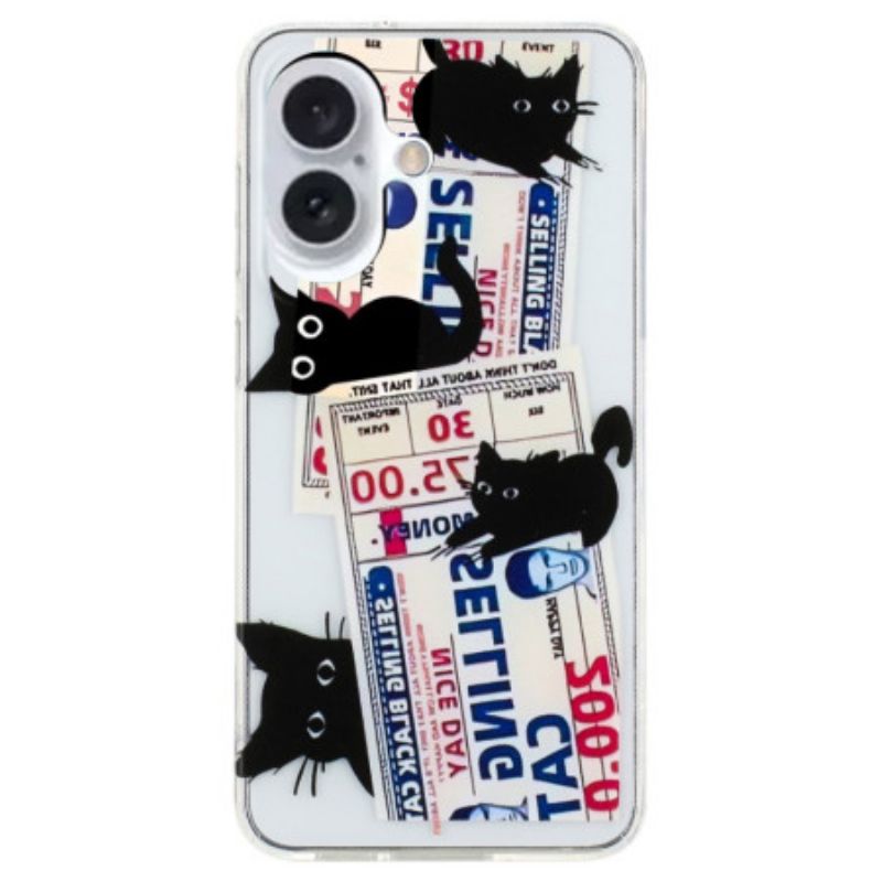 Coque iPhone 16 Plus Chats Noirs