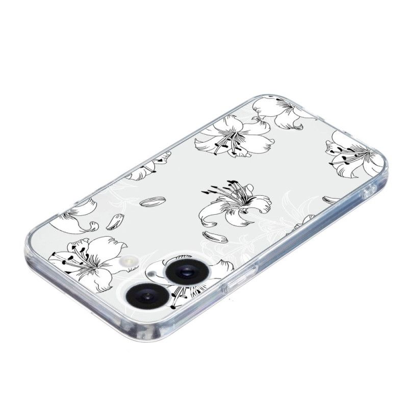 Coque iPhone 16 Plus Fleurs Blanches