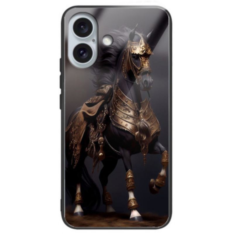 Coque iPhone 16 Plus Verre Trempé Cheval Masqué