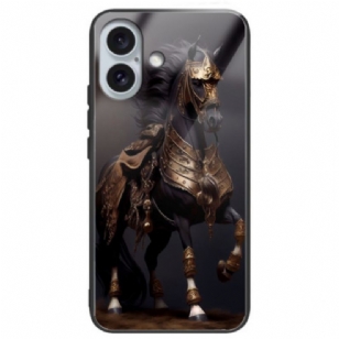 Coque iPhone 16 Plus Verre Trempé Cheval Masqué