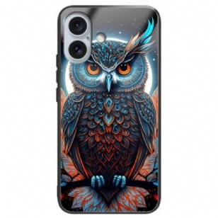 Coque iPhone 16 Plus Verre Trempé Chouette Artistique