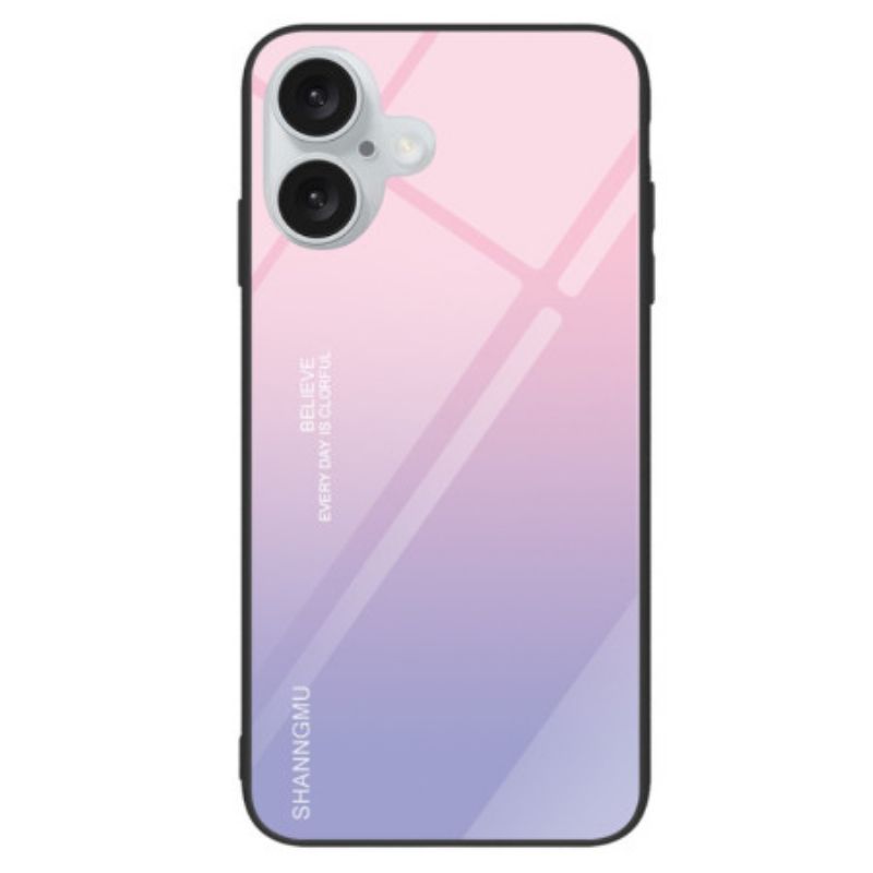 Coque iPhone 16 Plus Verre Trempé Dégradé Rose Violet