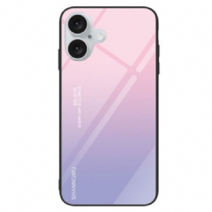 Coque iPhone 16 Plus Verre Trempé Dégradé Rose Violet