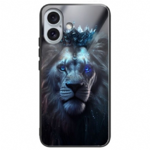 Coque iPhone 16 Plus Verre Trempé Lion Bleu