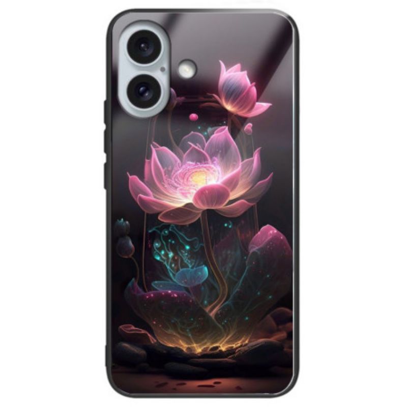 Coque iPhone 16 Plus Verre trempé Lotus Rose