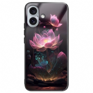 Coque iPhone 16 Plus Verre trempé Lotus Rose