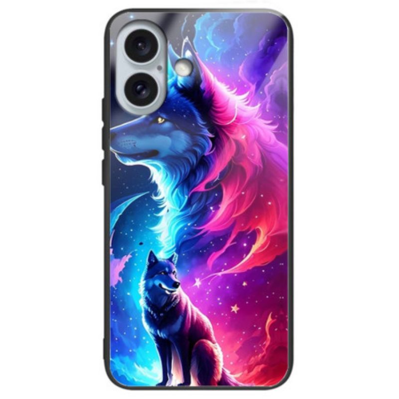 Coque iPhone 16 Plus Verre Trempé Loup Étoilé